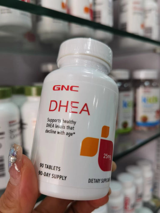 GNC - Active youth hormone DHEA 25 mg (dehydroepiandrosterone long-acting formula) 90 capsules for pregnancy preparation and anti-aging parallel import