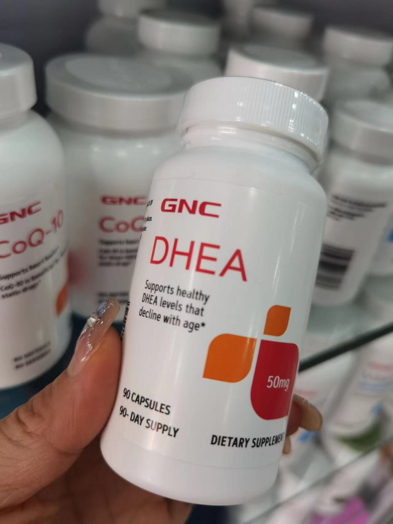 GNC - Vitality youth hormone DHEA 50 mg (dehydroepiandrosterone) 90 capsules parallel import for pregnancy preparation and anti-aging