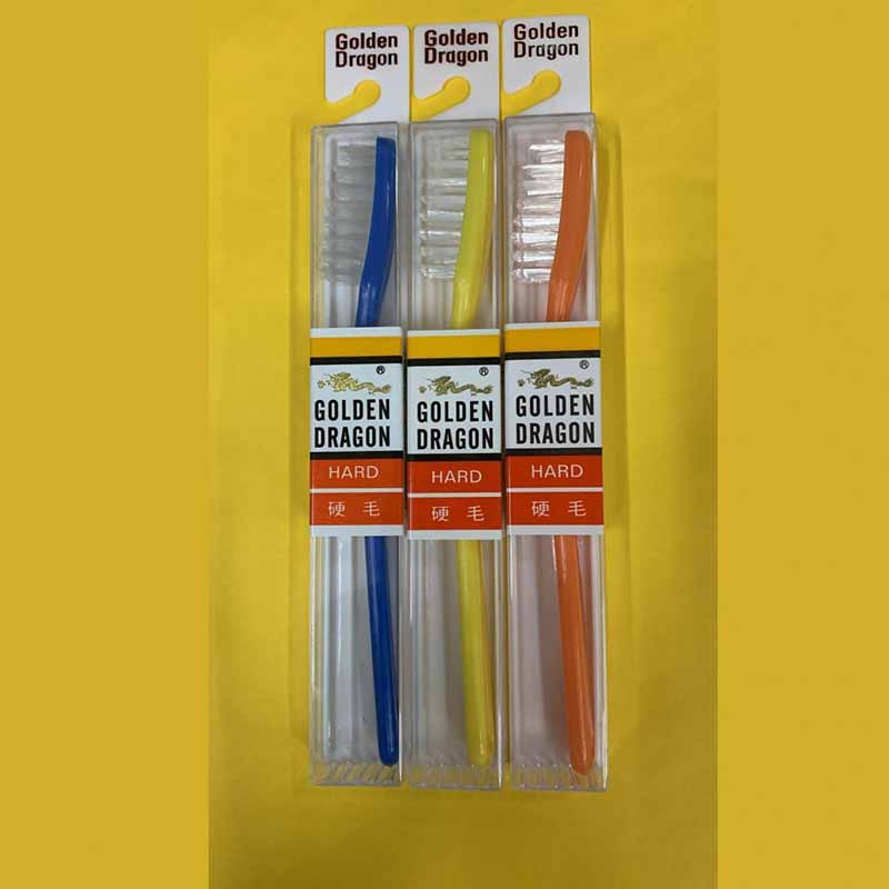 Golden Dragon Brand - [6 pieces] Golden Dragon Toothbrush No.590 Made in Taiwan, Hard Bristle (KH) 