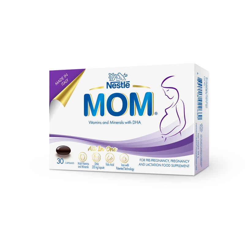 Nestle Mom Nestle Lock Capsules 30 Capsules Iron Iodine Folic Acid DHA Vitamins 30 Capsules