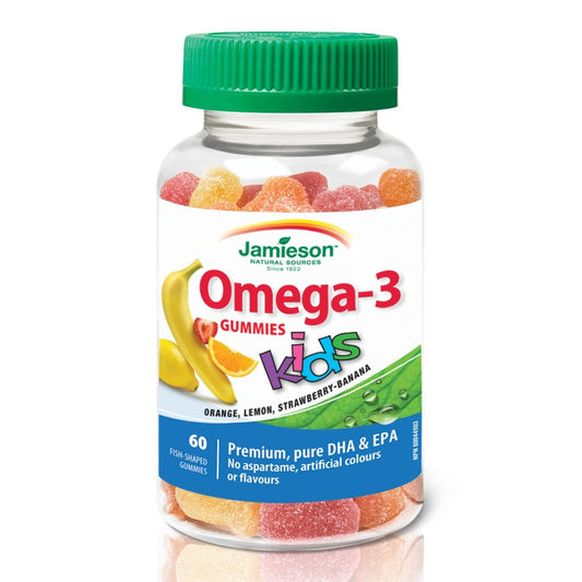 Jamieson Kids Omega-3 Fish Oil Gummies, Tropical Fruit Flavor