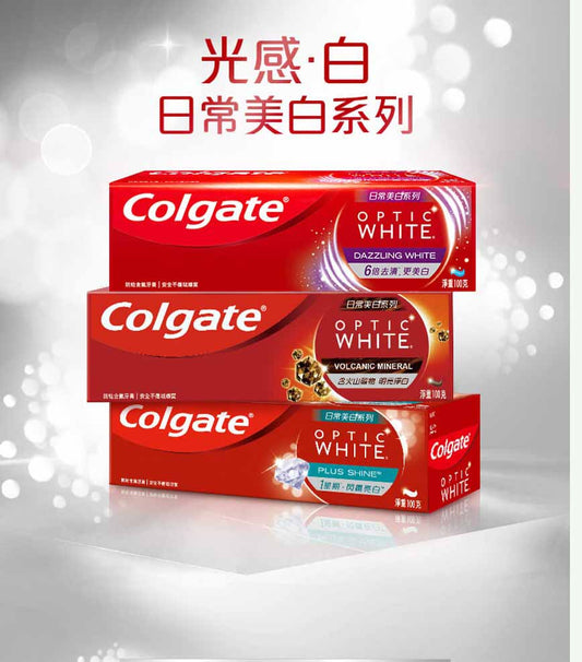 colgate高露洁一星期闪钻亮白6倍去渍火山矿物净白 3支装香港直邮