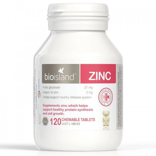 Bioisland Natural Zinc Supplement Chewable Tablets for Infants 120 Tablets