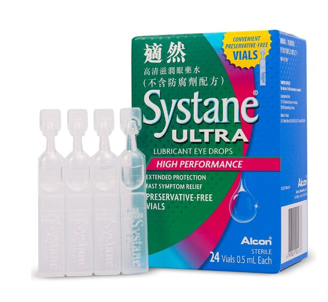 ALCON Shiran HD Systane Ultra Moisturizing Eye Drops 24pcs No Preservatives*3 Boxes