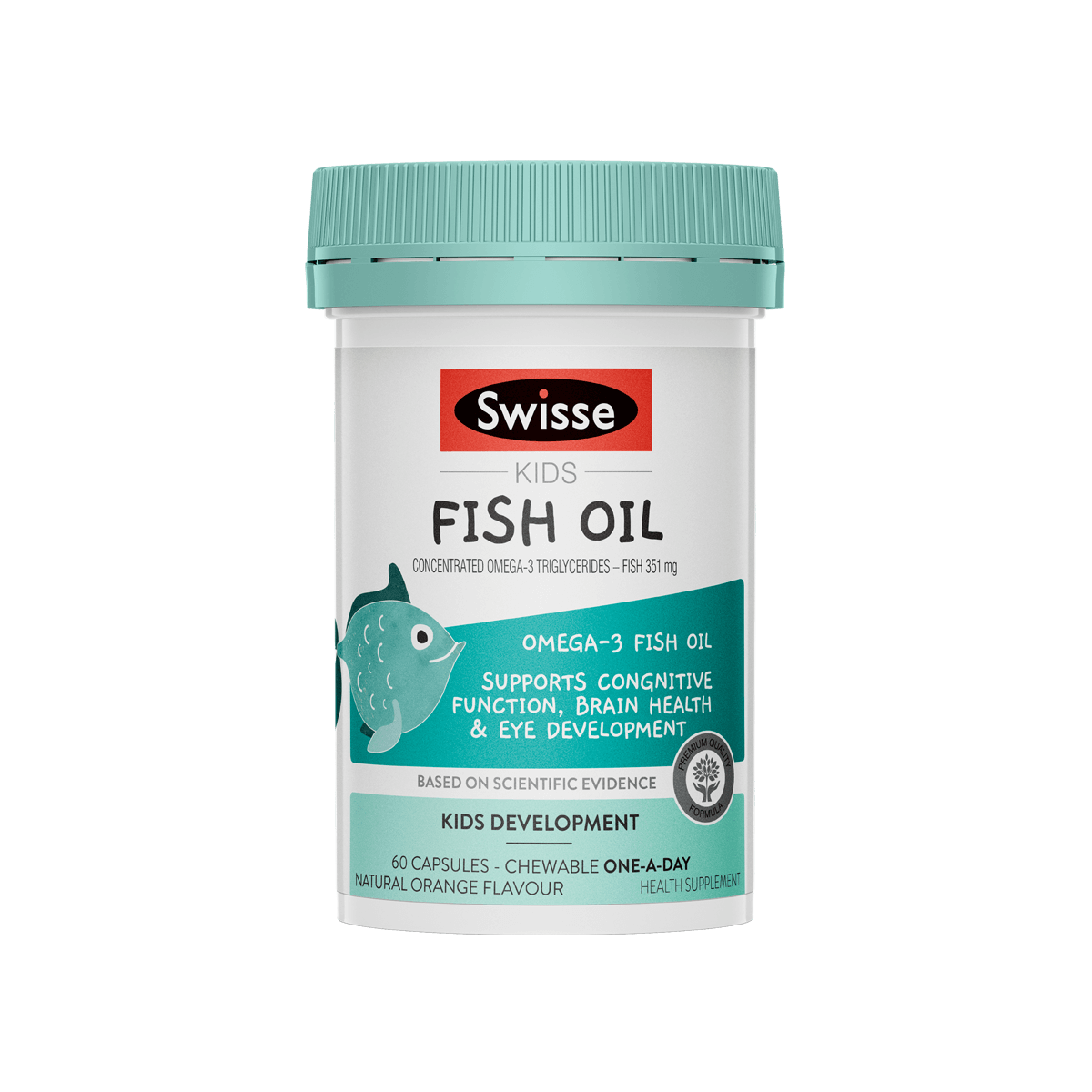 澳洲 SWISSE  儿童鱼油高含量DHA   kids Fish Oil 益智   60粒