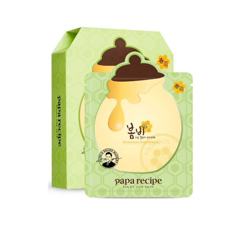 Korea PapaRecipe Spring Rain Green Honey Avocado Mask 10pcs