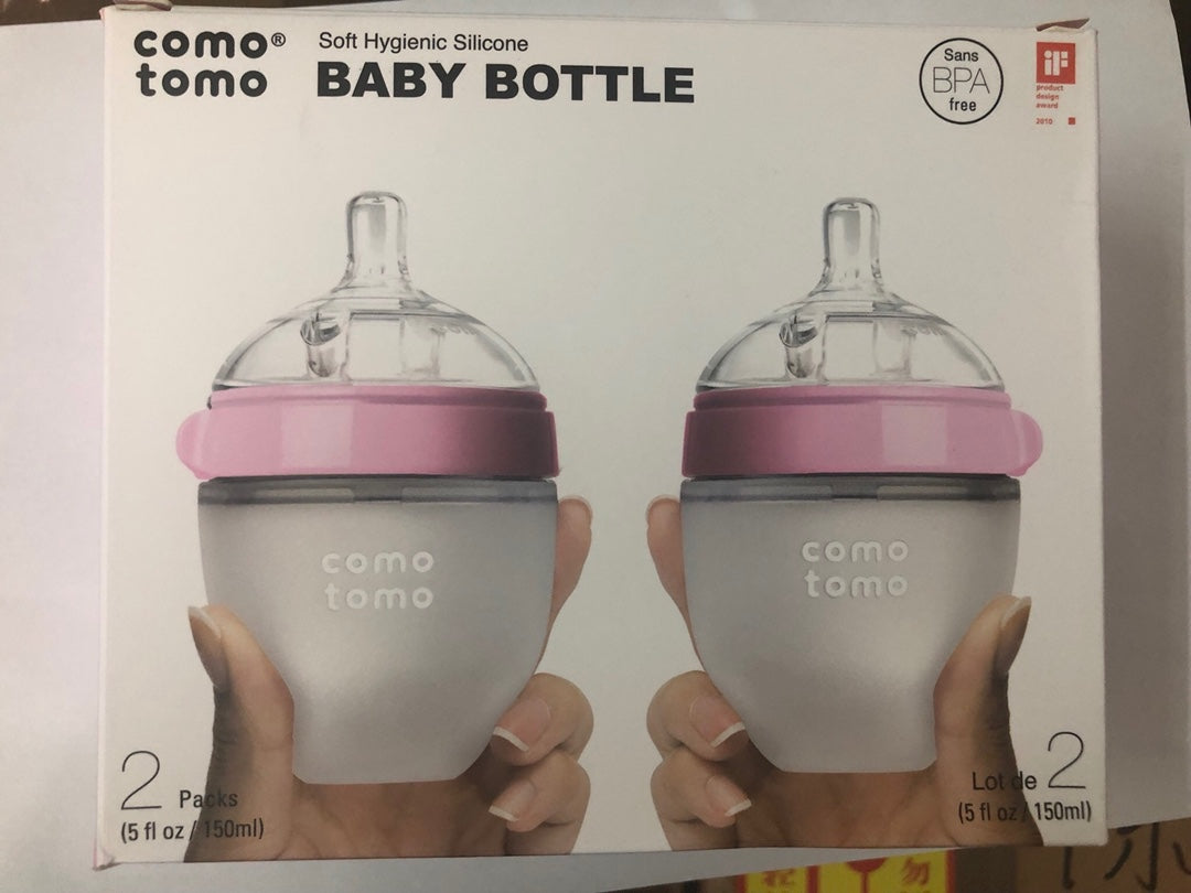 The American version of Comotomo is so pink, all-silicone feeding bottle, imitation breast milk pink and green optional