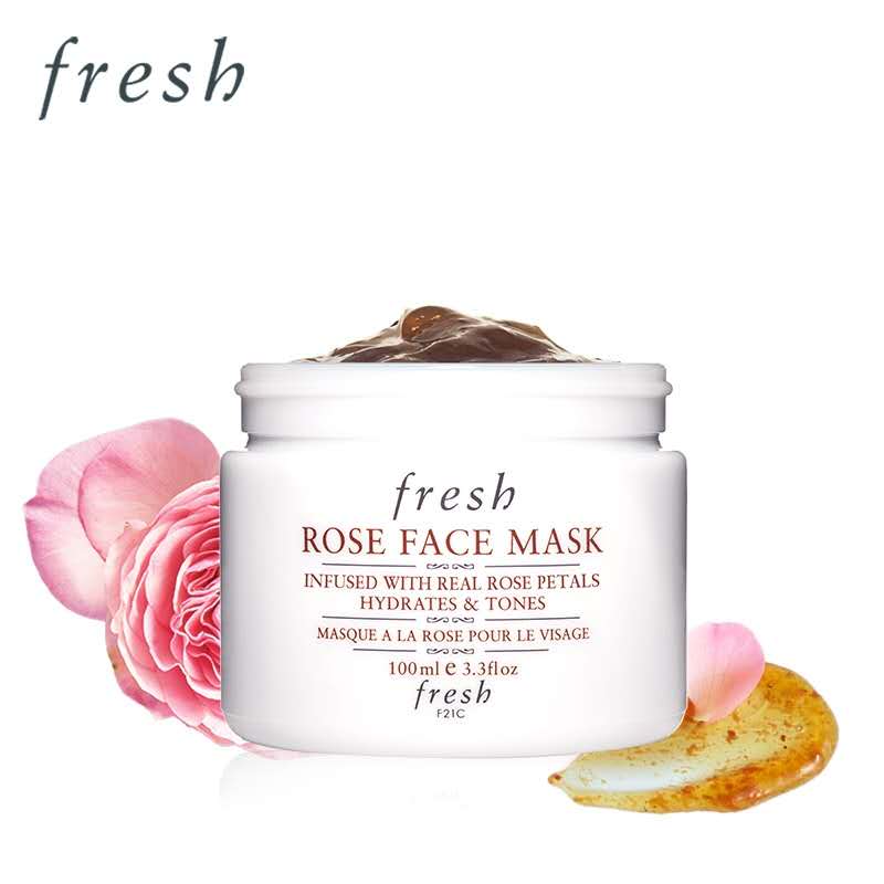 法国  Fresh Rose Face Mask馥雷诗   玫瑰保湿面膜100ml 调理肌肤 提亮肤色