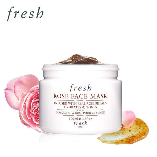 French Fresh Rose Face Mask Fresh Rose Moisturizing Mask 100ml to condition the skin and brighten the complexion