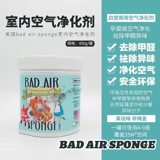 美国bad air sponge 室内空气净化剂 400G 适用于37平方的空间  使用时间45-90天 备孕必备 孕妇必备 新房新车必备