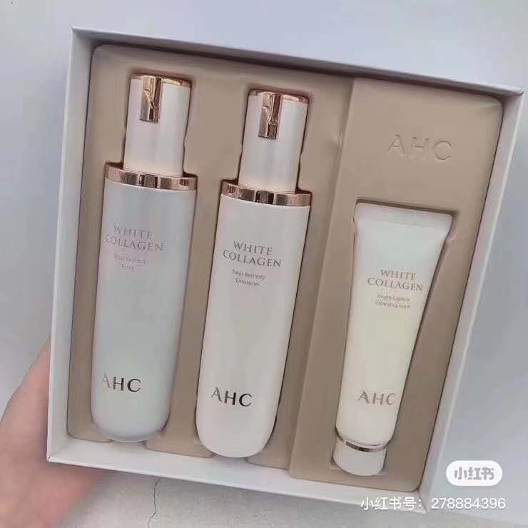 Korea AHC Premium Collagen Three-piece Box Water Milk Cleanser