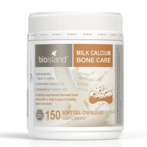 Bioisland Natural Liquid Milk Calcium Bone Health Capsules 150 Adults